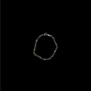 Platinum over 925 Silver Twisted Ball Chain Bracelet - 7 in.